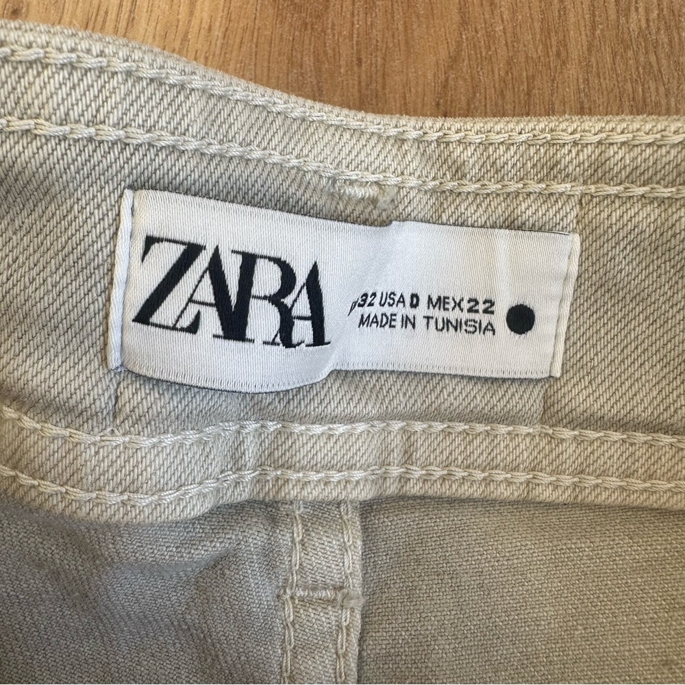 Zara Women's High Waisted Wide Leg Cargo Pants‎ Size 0 - Picture 5 of 14